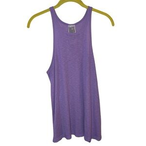 Free People Womens Ribbed Lavender Racerback Tank Top Size M FLAW